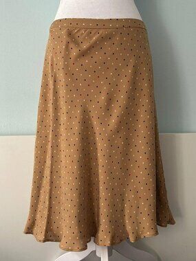 Vintage Kate Hill Silk Polkadot Midi Skirt sz 12p